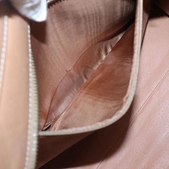 CELINE Macadam Canvas Hand Bag PVC Leather 2way Brown Gold Auth 123320 - Picture 12 of 15